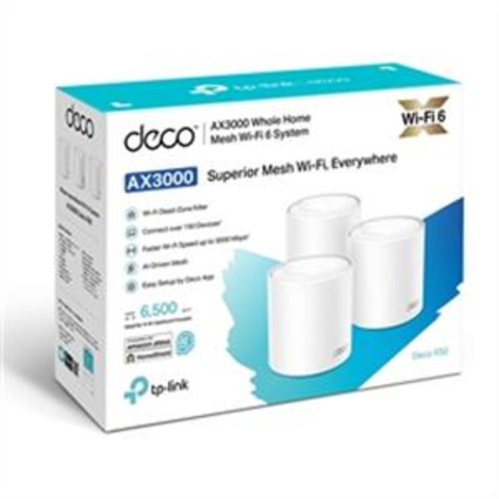 TP-LINK USA CORPORATION DECO X50 3-PACK Ax3000 Whole Home Mesh Wi-Fi 6 System