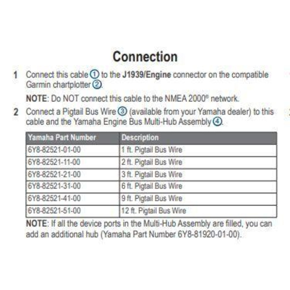 Garmin 010-12770-00 Yamaha Engine Bus To J1939 Adapter Cable