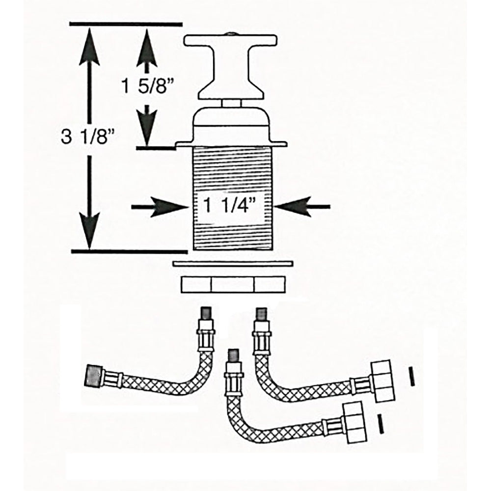 Scandvik 10617P Mixer Control Ceramic T Handle