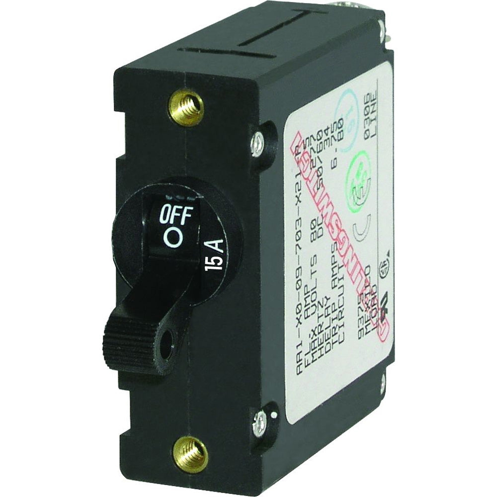 Blue Sea Systems 7208 Ac/Dc Single Pole Magnetic World Circuit Breaker 15Amp Image 1