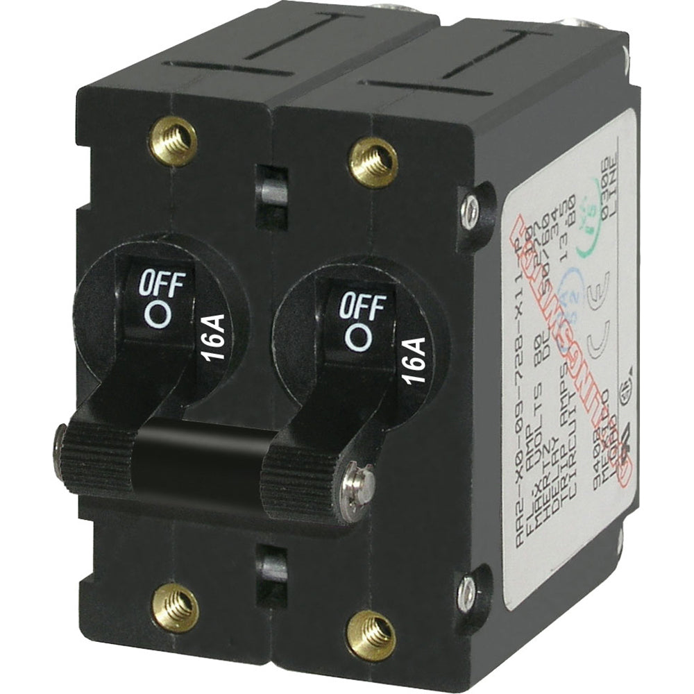 Blue Sea Systems 7348 A-Series Double Pole Toggle 16A Black Image 1