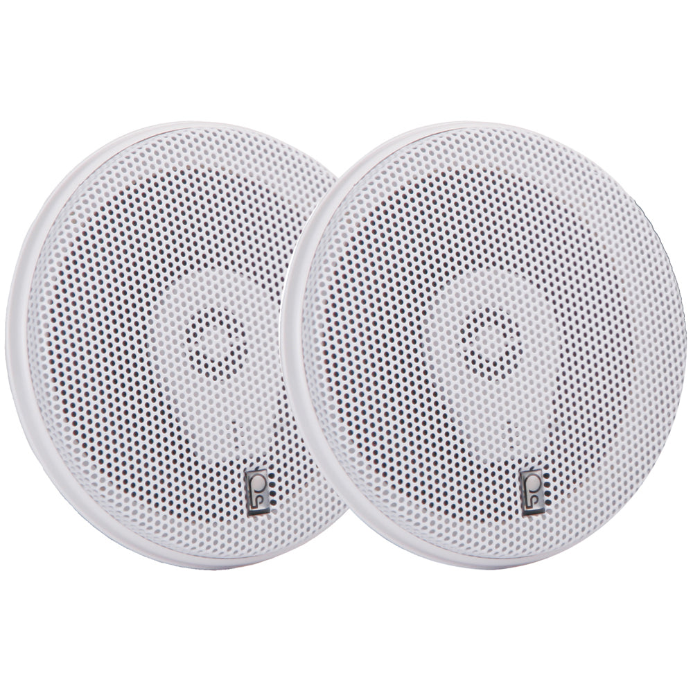 Poly-Planar Ma8505W 5" Three-Way Titanium Series Marine Speakers White Image 1