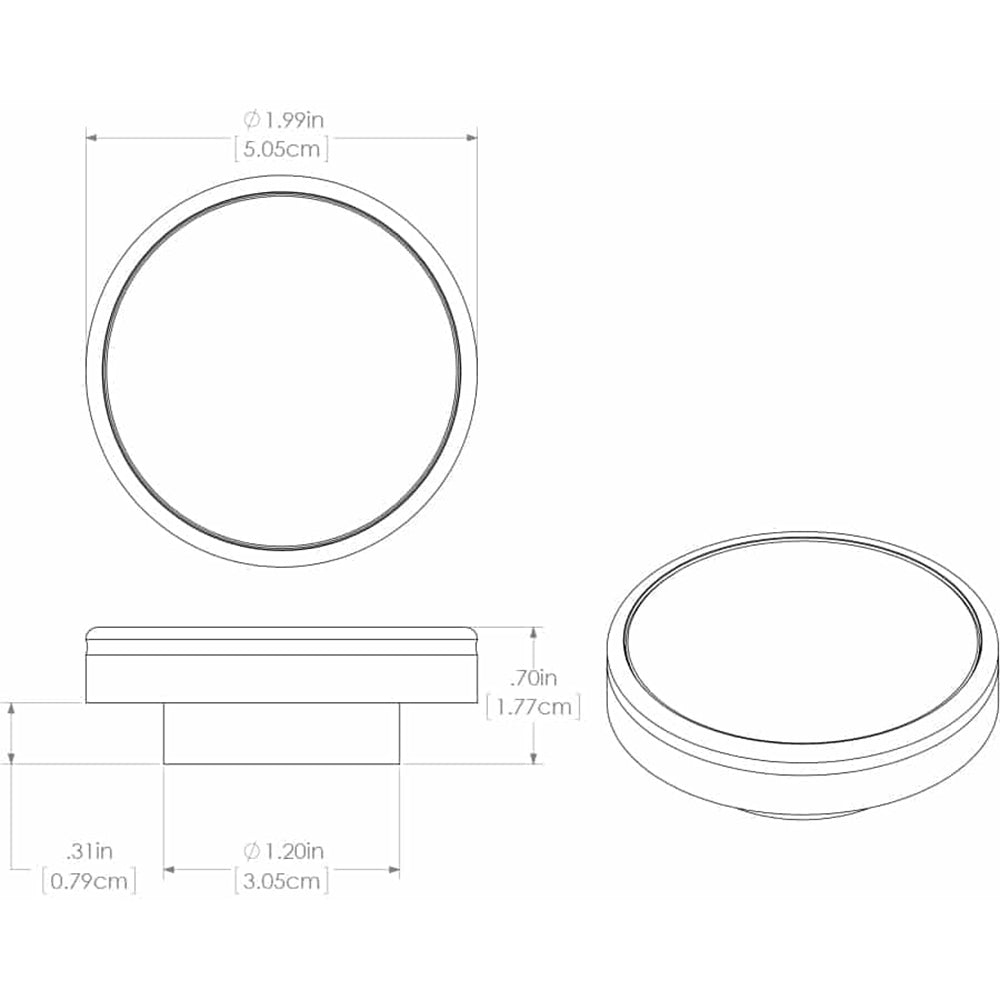 Lumitec 112800 Halo Flush Mount Down Light Brushed Finish 4-Color