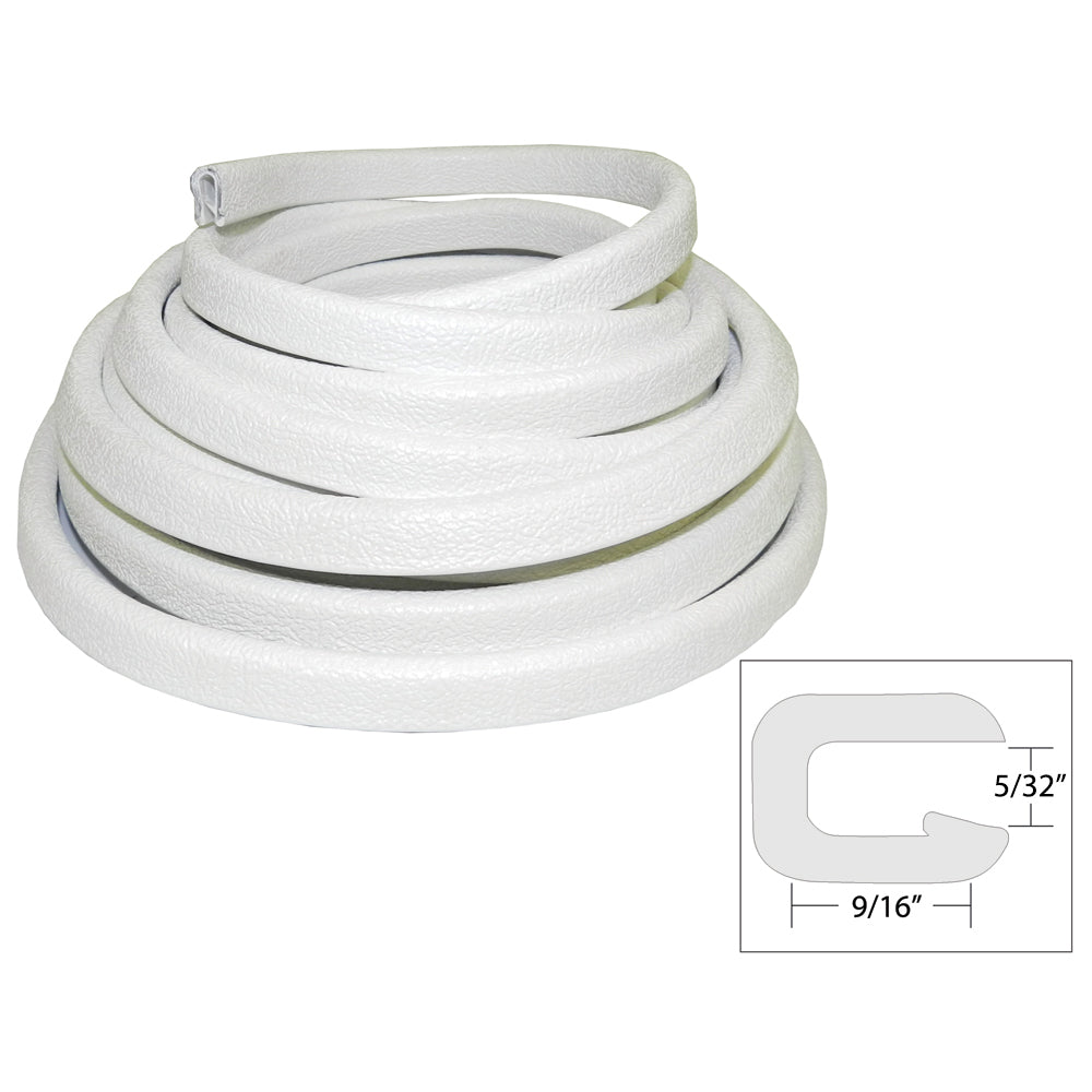 Taco Marine V30-1005W25-1 Flexible Vinyl Trim 5/32" Opening X 9/16"W 25'L White Image 1