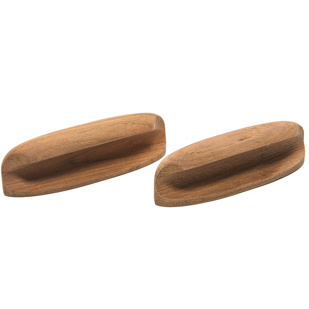 Whitecap 60147-A Teak Oval Drawer Pull 4"L 2 Pack Image 1