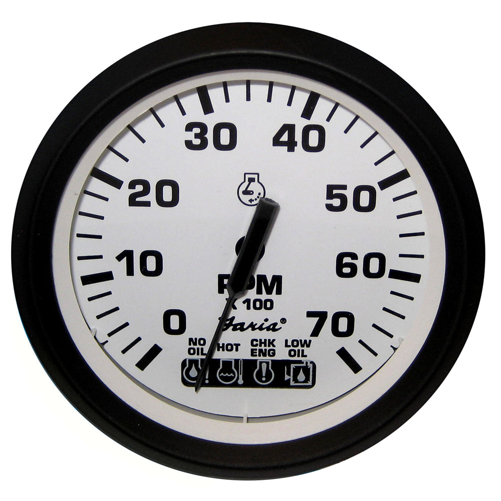 Faria Beede Instruments 32950 Euro White 4" Tachometer Systemcheck Indicator 7 Image 1