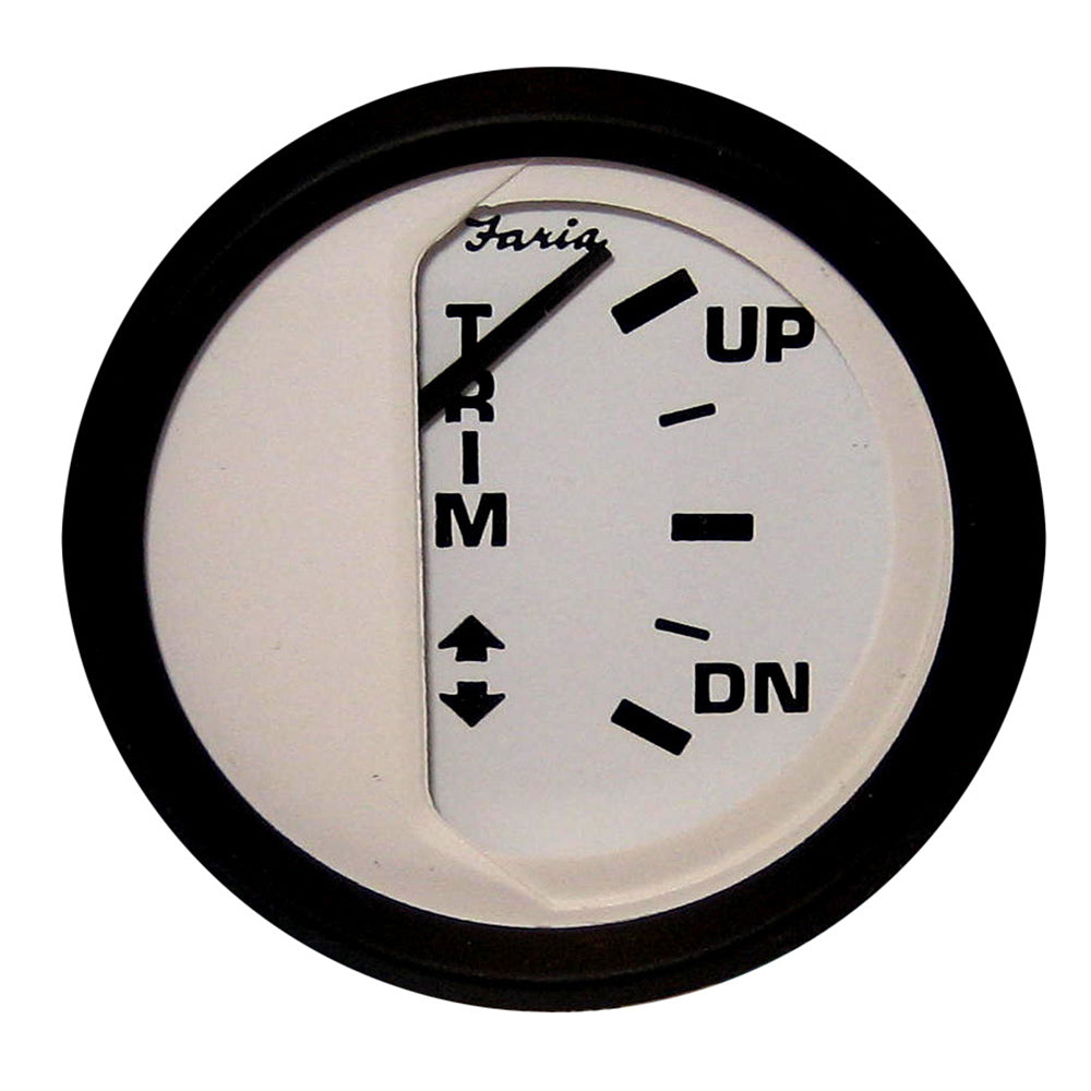 Faria Beede Instruments 12915 Euro White 2" Trim Gauge J/E/Suzuki Outboard Image 1