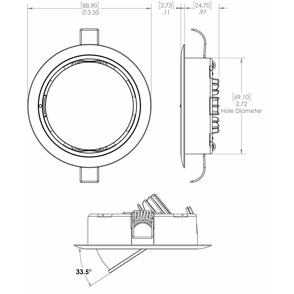 Lumitec 115123 Mirage Positionable Down Light White Dimming Bezel