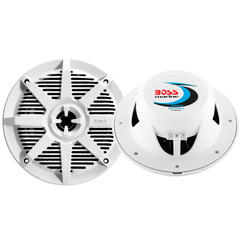 Boss Audio Mr62W 6.5" 2-Way Coaxial Marine Speaker 200W White Image 1