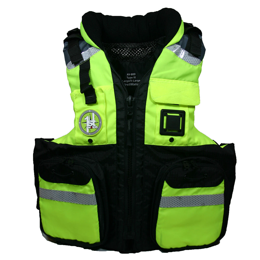 First Watch Av-800-Hv-L/Xl Av-800 Pro 4-Pocket Vest Uscg Type Iii Hi-Vis Yello Image 1