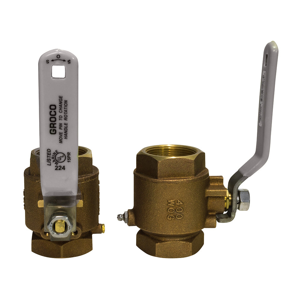 Groco Ibv-250 1/4" Npt Bronze In-Line Ball Valve Image 1