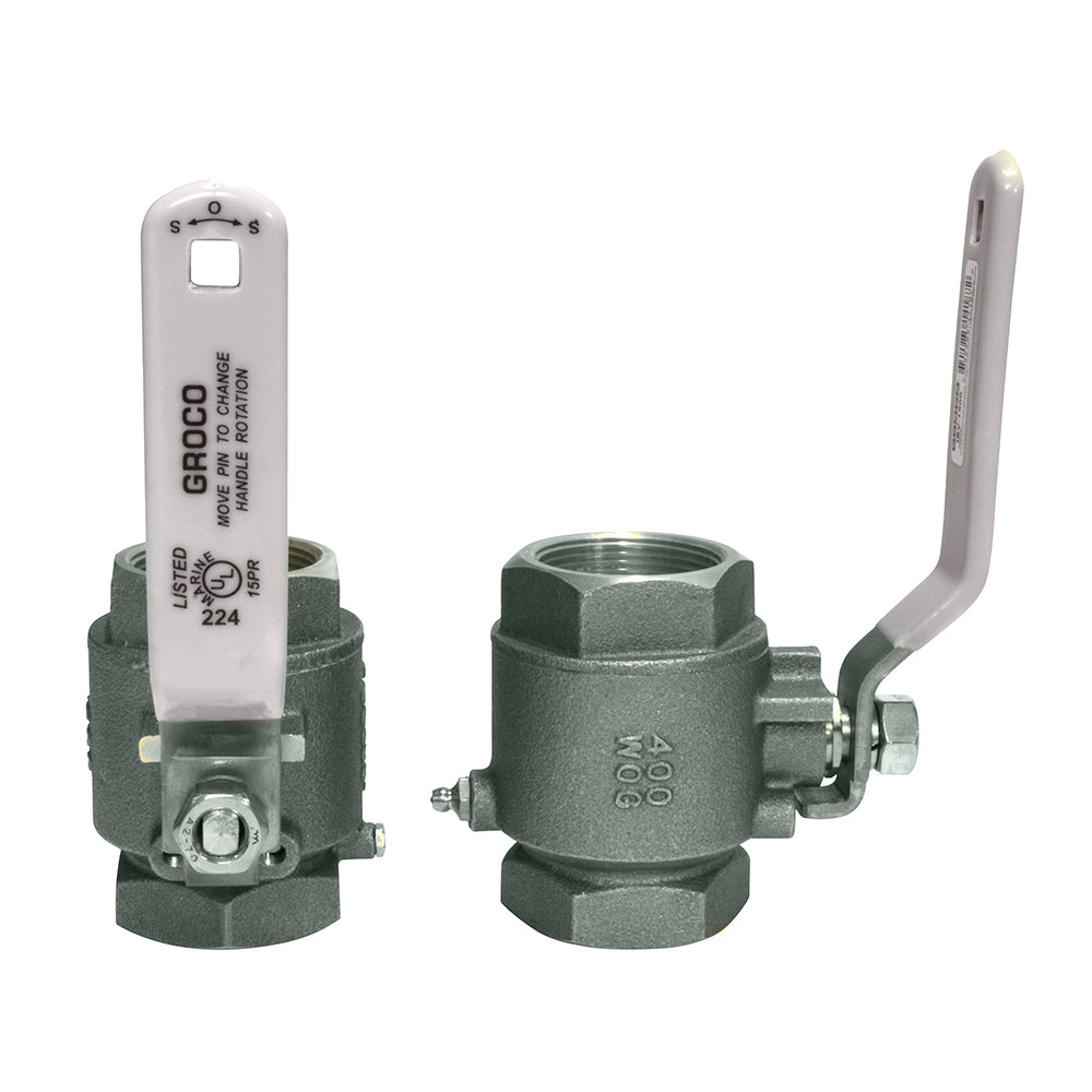 Groco Ibv-2000-S 2" Npt Stainless Steel In-Line Ball Valve Image 1