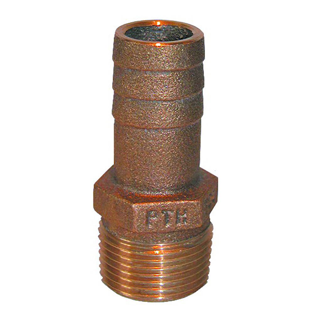 Groco Pth-500 1/2" Npt X Id Bronze Pipe To Hose Straight Fitting Image 1