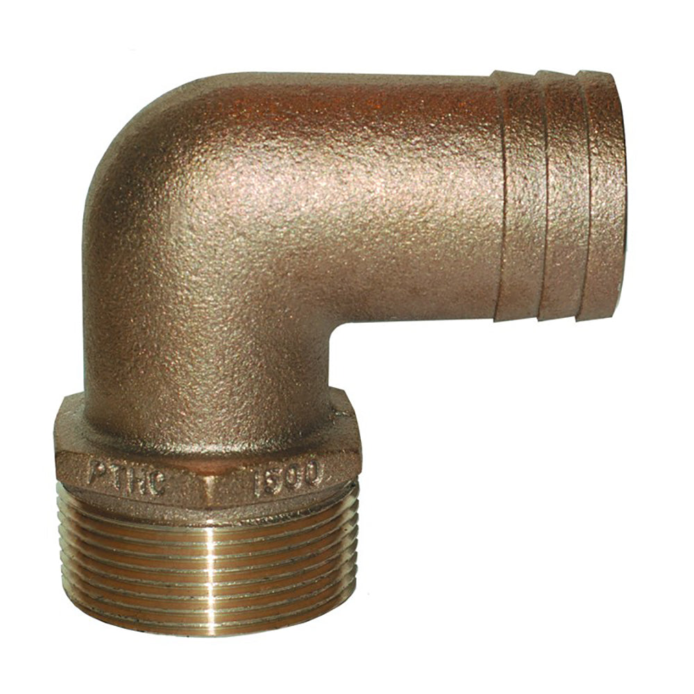 Groco Pthc-750 3/4" Npt X Id Bronze 90 Degree Pipe To Hose Fitting Standard Image 1