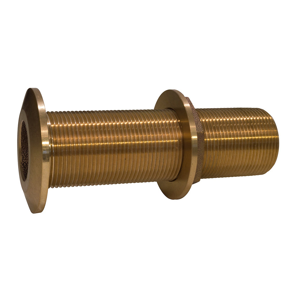 Groco Thxl-1250-W 1-1/4" Bronze Extra Long Thru-Hull Fitting Nut Image 1