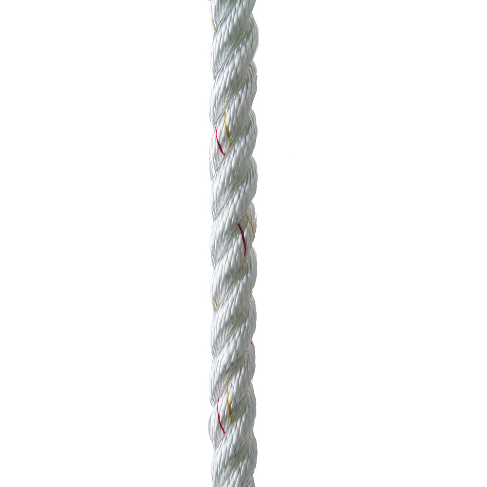 England Ropes C6050-16-00015 1/2" X 15' Premium Nylon 3 Strand Dock Line White Image 1