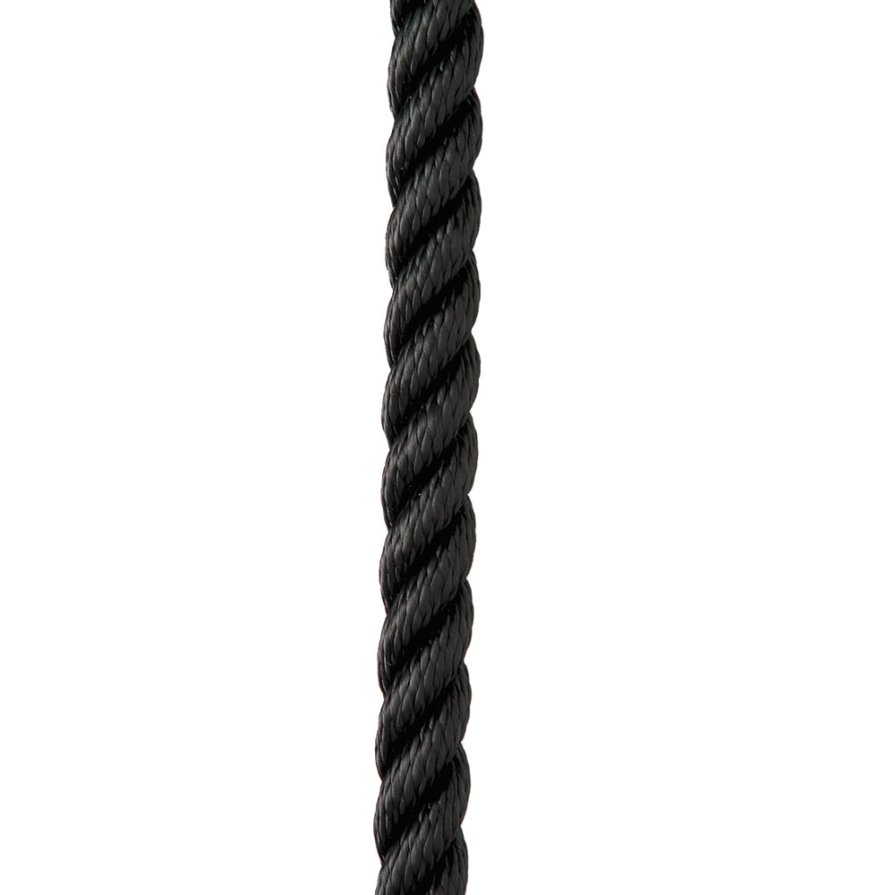 England Ropes C6054-12-00025 3/8" X 25' Premium Nylon 3 Strand Dock Line Black Image 1