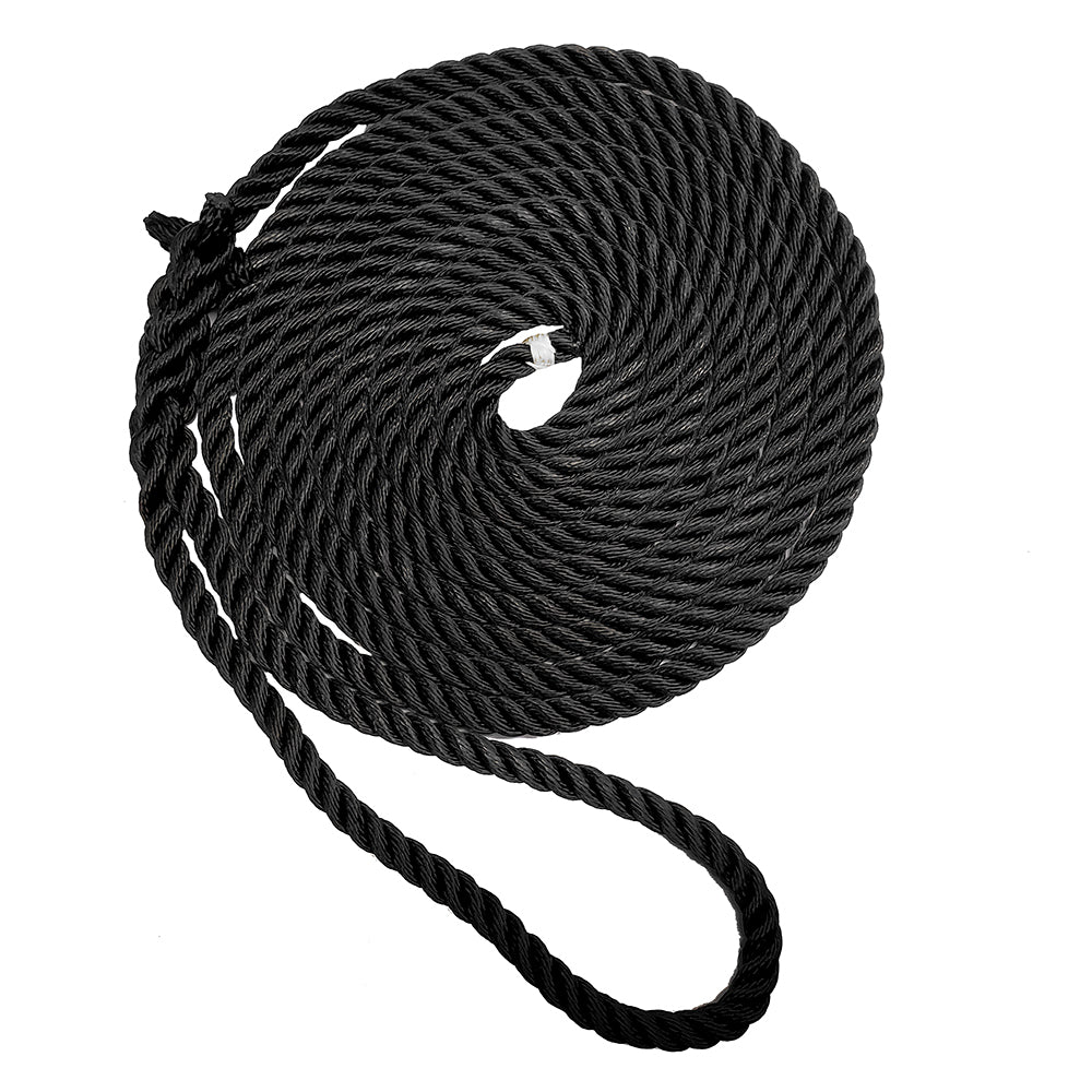 England Ropes C6054-20-00015 5/8" X 15' Premium Nylon 3 Strand Dock Line Black Image 1