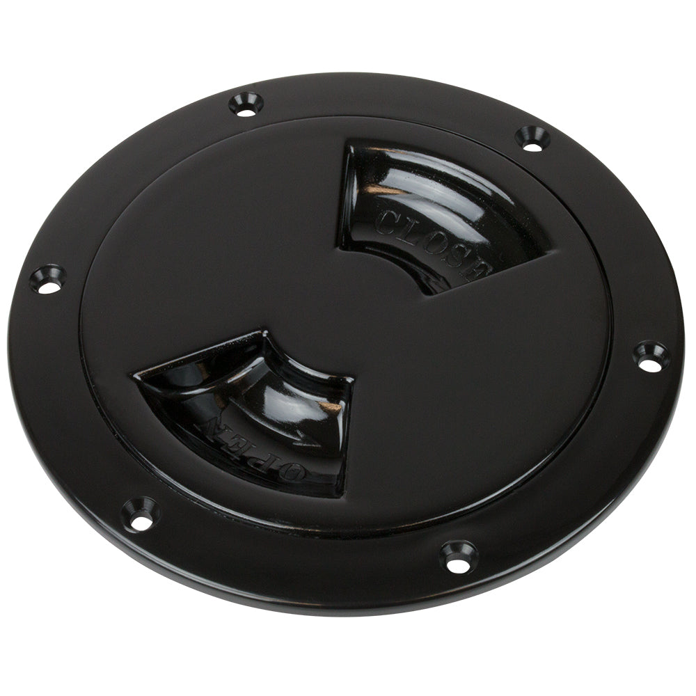 Sea-Dog 336145-1 Smooth Quarter Turn Deck Plate Black 4"" Image 1