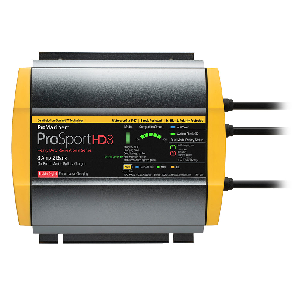 Promariner 44008 Prosport Hd 8 Gen4 Amp Battery Charger 12/24V 2 Bank 120V Image 1