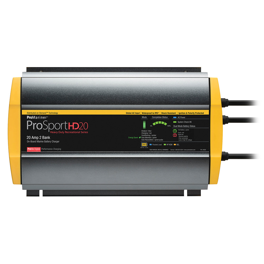 Promariner 44020 Prosport Hd 20 Gen4 Amp Battery Charger 12/24V 2 Bank 120V Image 1