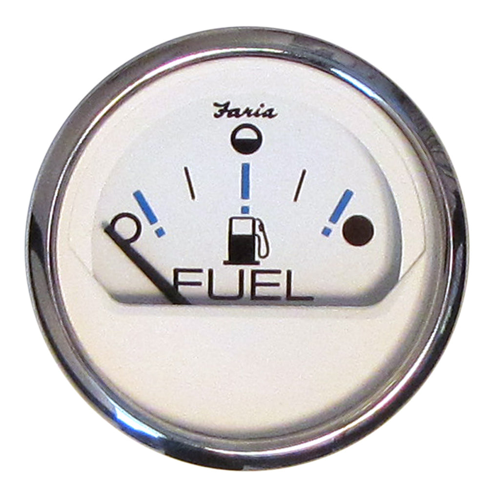 Faria Beede Instruments 13818 Chesapeake White Ss 2" Fuel Level Gauge Metric Image 1