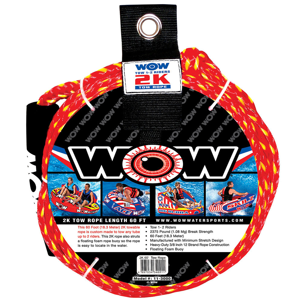 Wow Watersports 11-3000 2K 60' Tow Rope Image 1