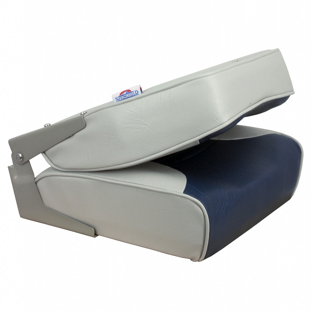 Springfield Marine 1040651 Economy Multi-Color Folding Seat Grey/Blue