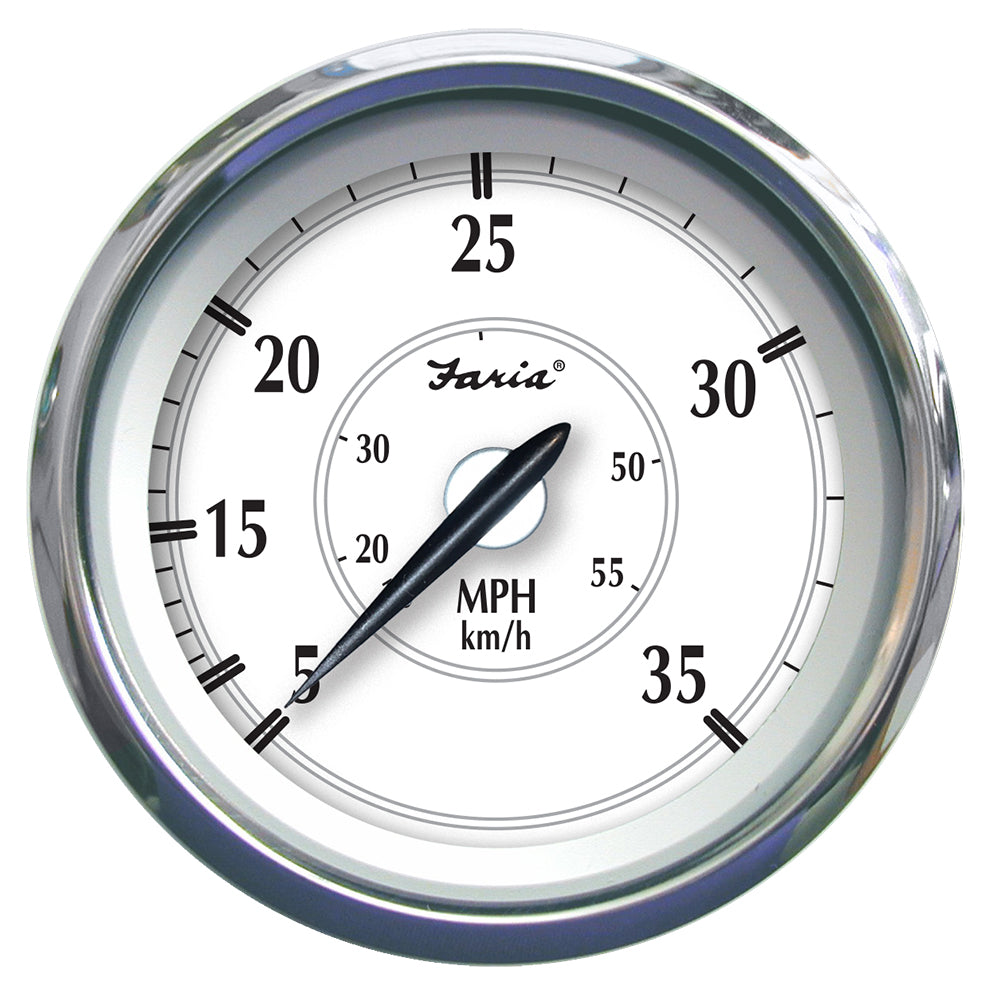 Faria Beede Instruments 45008 Newport Ss 4" Speedometer 0 To 35 Mph Image 1