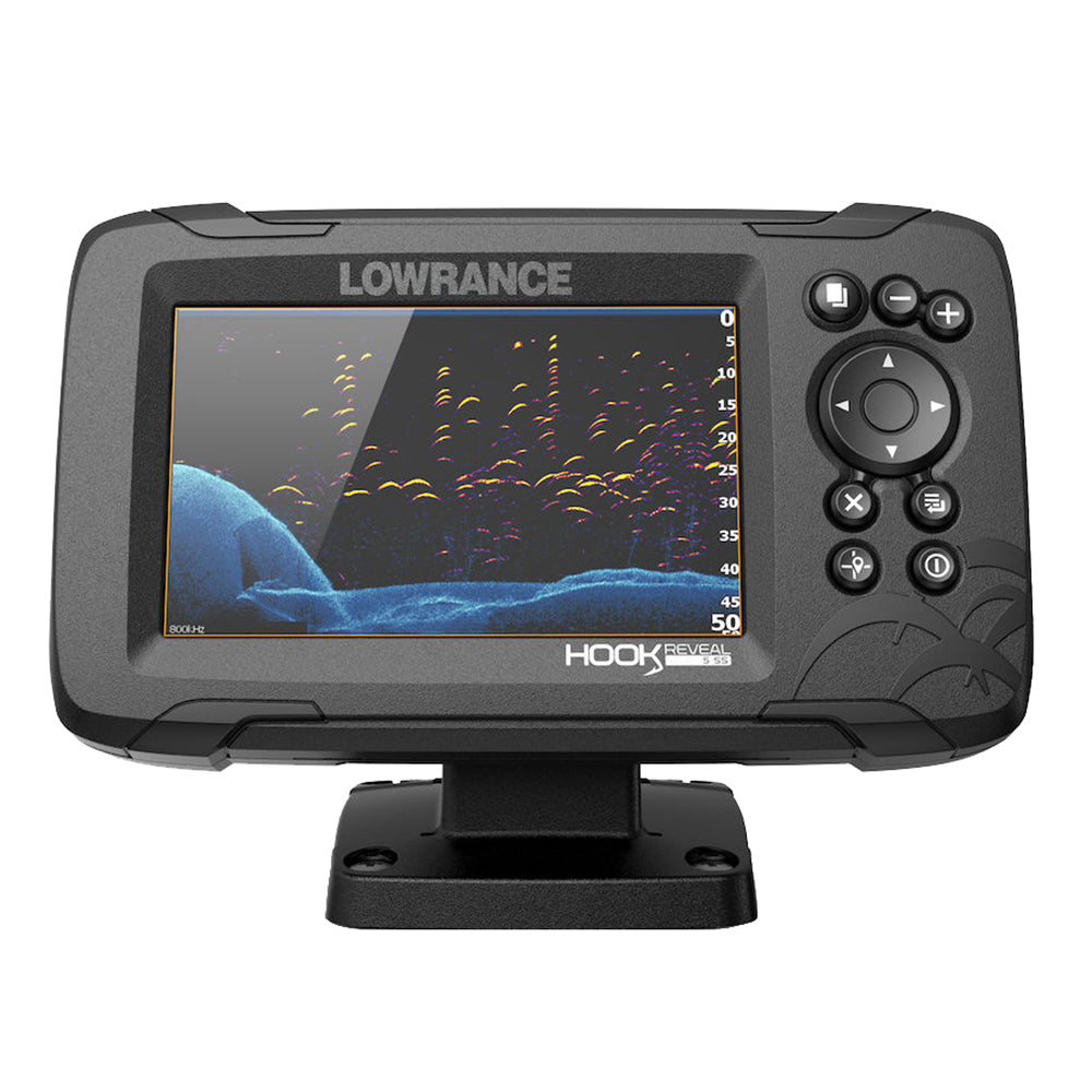 Lowrance 000-15856-001 Hook Reveal 5 Combo SplitShot Transom Mount and C-Map Image 1