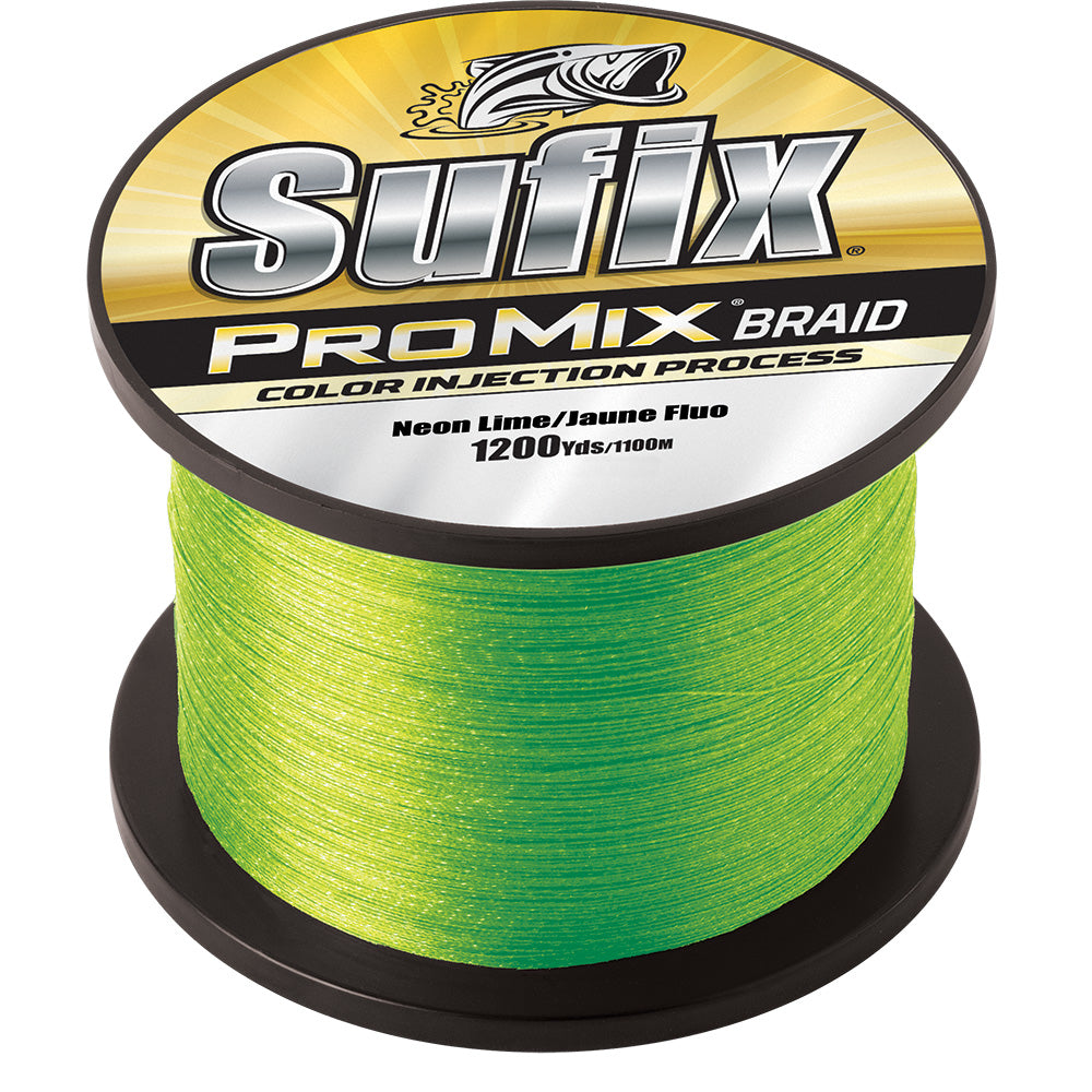 Sufix 630-310L Promix Braid 10Lb Neon Lime 1200 Yds Image 1