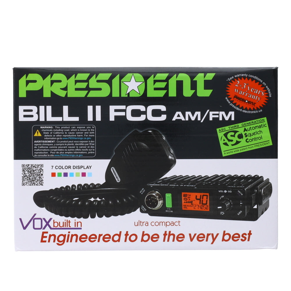 President Electronics BILLII Ultra Compact Am Fm Cb Radio