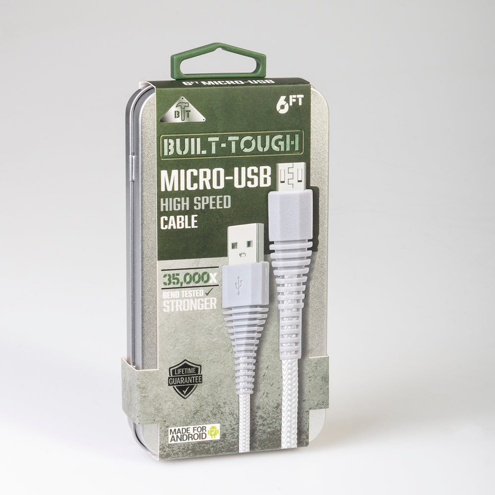 Zeikos BLT25 Built Tough Micro Usb 6Ft Cable White