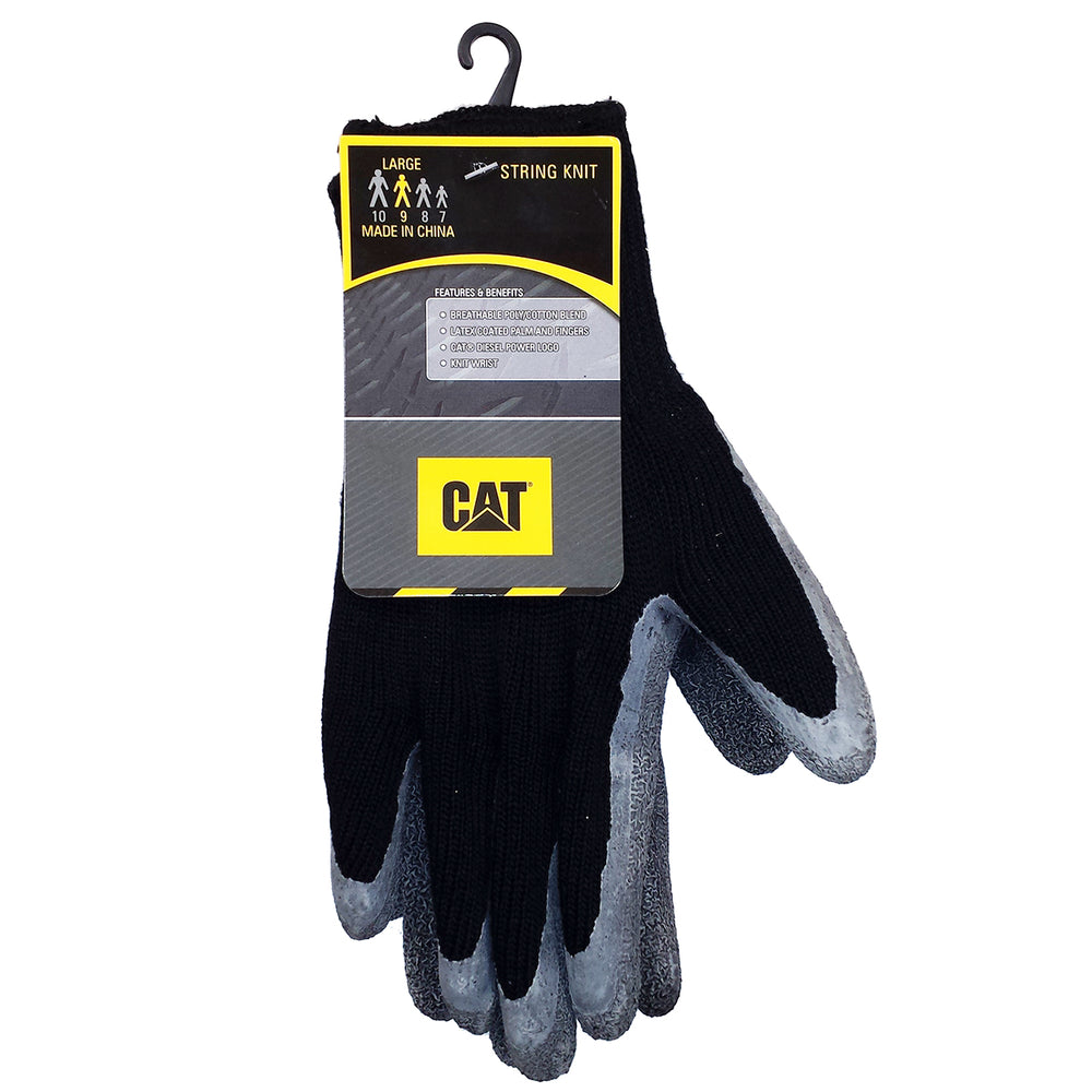 CAT CAT017400L Cotton Knit Back Latex Palm Gloves - Large