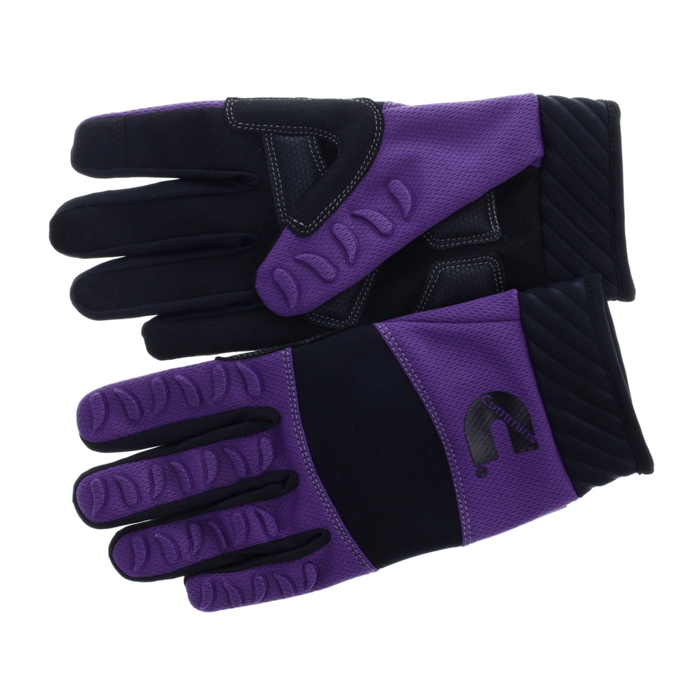 Cummins CMN35113 Women's Mechanic Glove - Purple/Black Synthetic Leather, Anti-Vibration, Anti-Abrasion, Medium