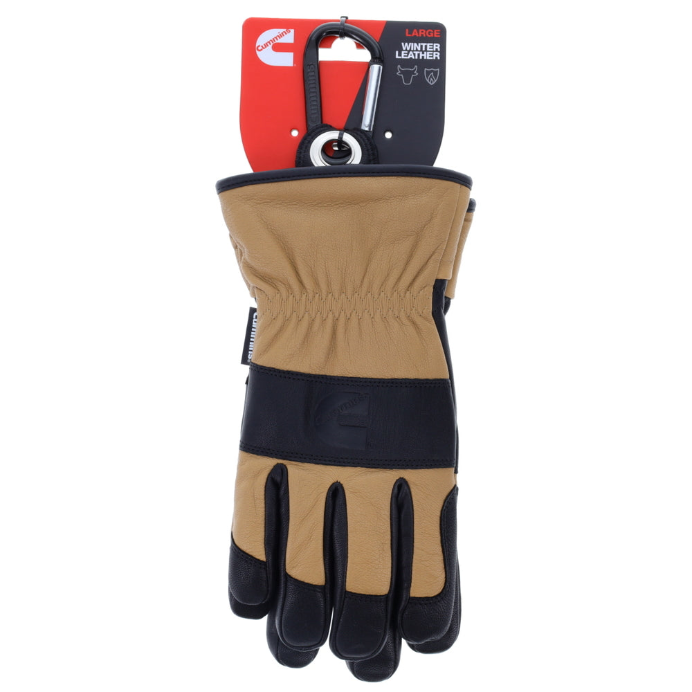 Cummins CMN35159 Winter Leather Gloves - Goatskin Fleece Lined Work Utility Glove