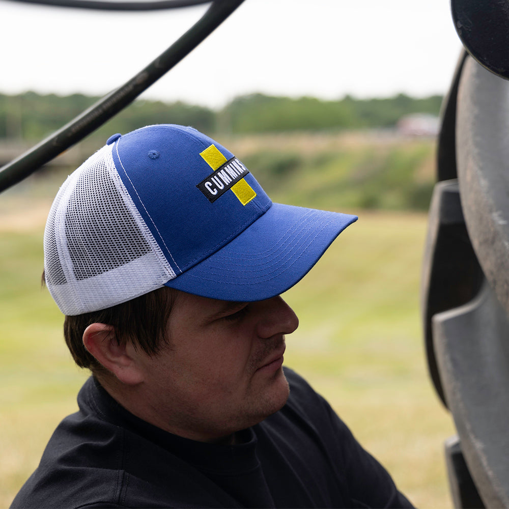 Cummins CMN35190 Vintage Baseball Cap - 1952 Logo Dodge Engine Fan - Blue Mesh Snapback Hat