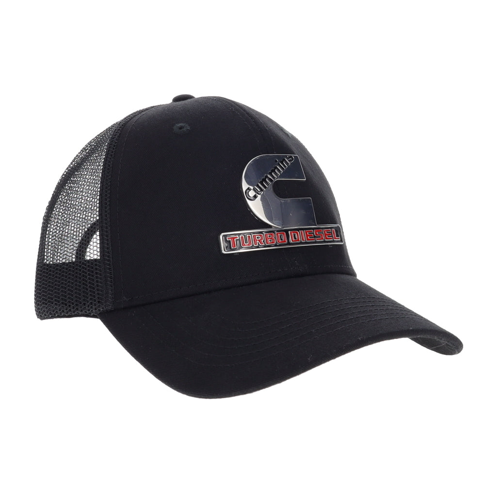 Cummins CMN35191 Trucker Snapback Cap - Metal Turbo Logo - Black