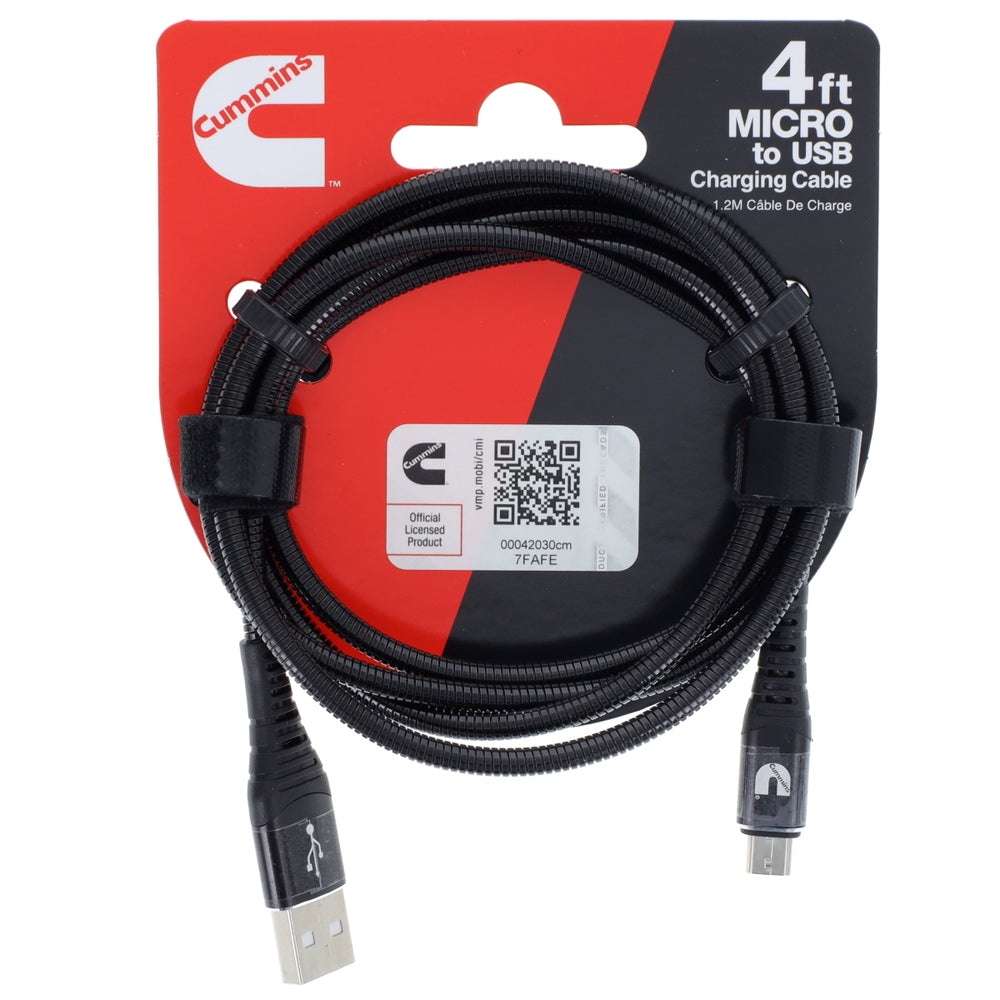 Cummins CMN4714 Usb A To Micro Flexible Charging Cable 4Ft