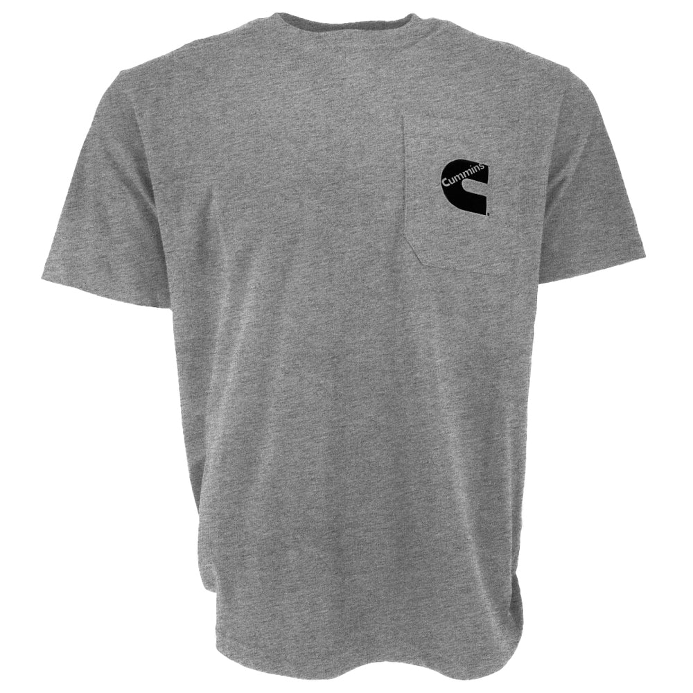 Cummins CMN4752 Unisex T-Shirt Short Sleeve Sport Gray Pocket Tee Small Image 1