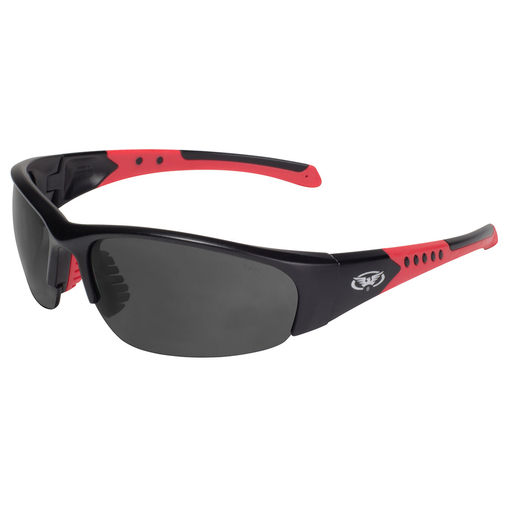 Global Vision Eyewear EXHAUSTSM Exhaust Smoke Lense Black/Red Frame Image 1