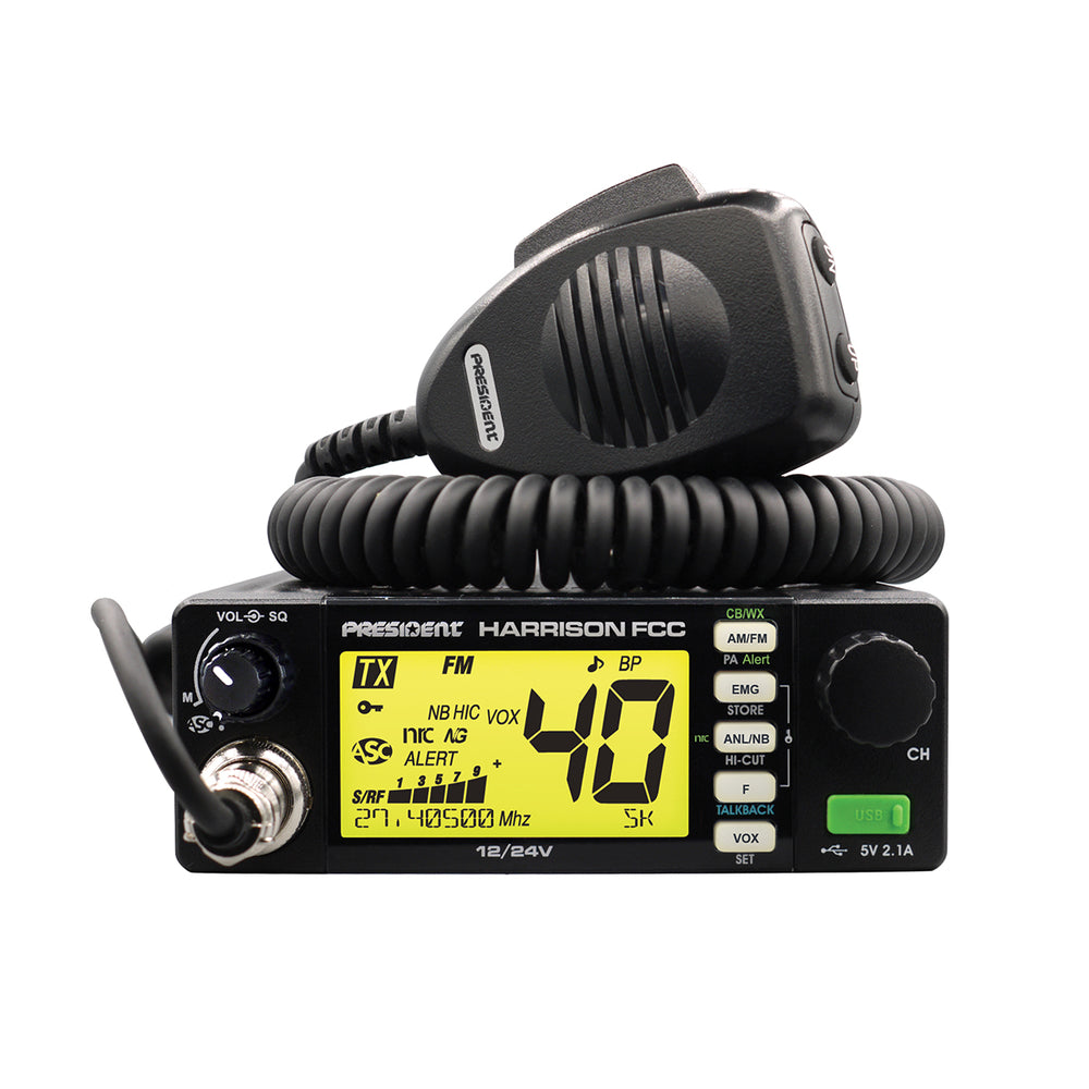 President HARRISON President- 40 Channel Am/Fm 12-24 Volt Cb Radio Usb Port And