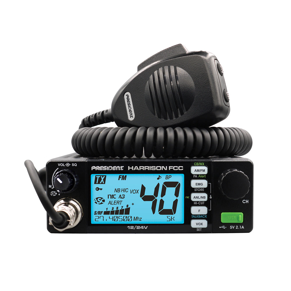 President HARRISON President- 40 Channel Am/Fm 12-24 Volt Cb Radio Usb Port And