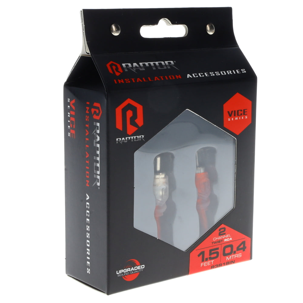 Raptor R3R18IN 1.5Ft Coax 2 Channel Rca