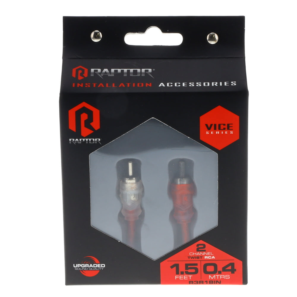 Raptor R3R18IN 1.5Ft Coax 2 Channel Rca