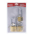 RoadPro RP20LK002 Solid Brass Padlock 3 Piece Set