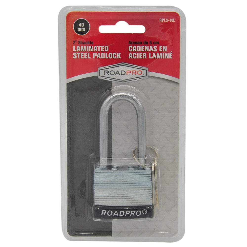 RoadPro RPLS-40L Padlock 1.50 .In Laminated Steel Shackl