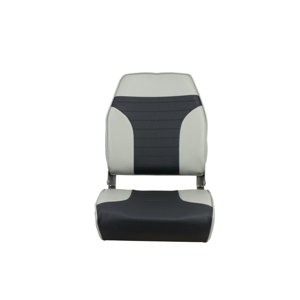 Springfield Marine 1040663 High Back Multi-Color Folding Seat Grey/Charcoal