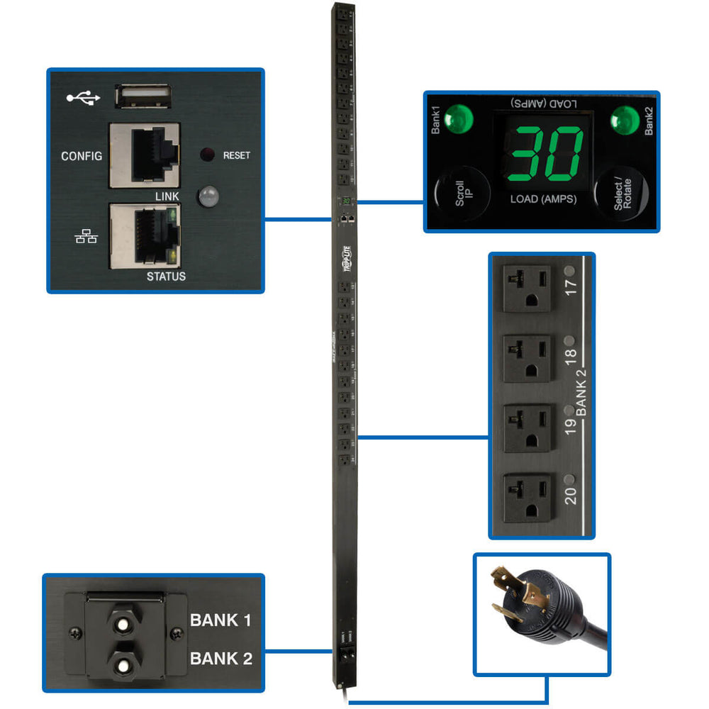 TRIPP LITE DATA CENTER PDUMV30NETLX 2.9kW Single-Phase Switched PDU LX Platform  Image 1