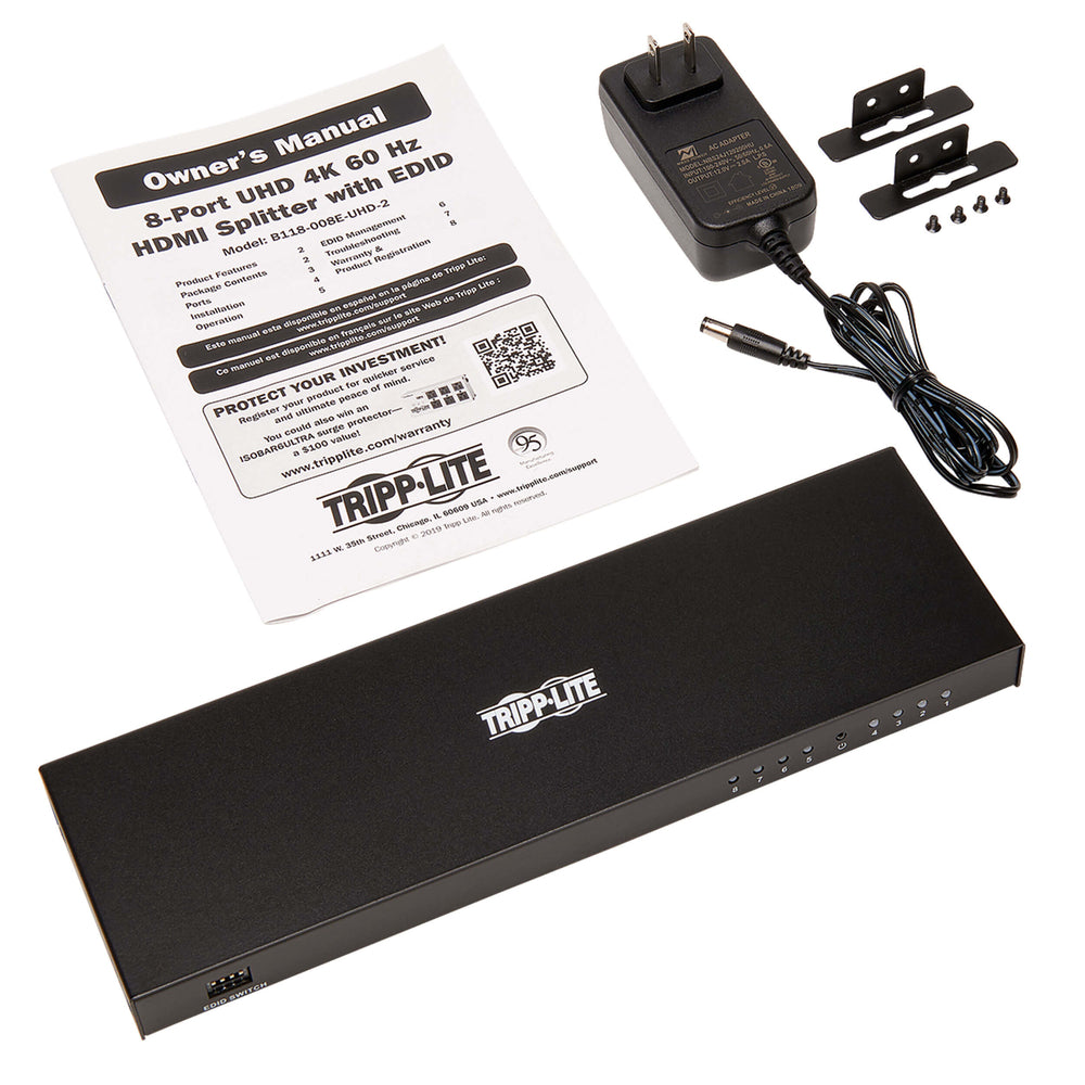 Tripp Lite By Eaton Connectivity B118-008E-Uhd-2 8Port Hdmi Splitter 2.0 4K X